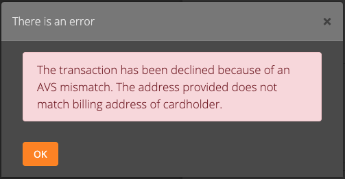 Billing Address Mismatch